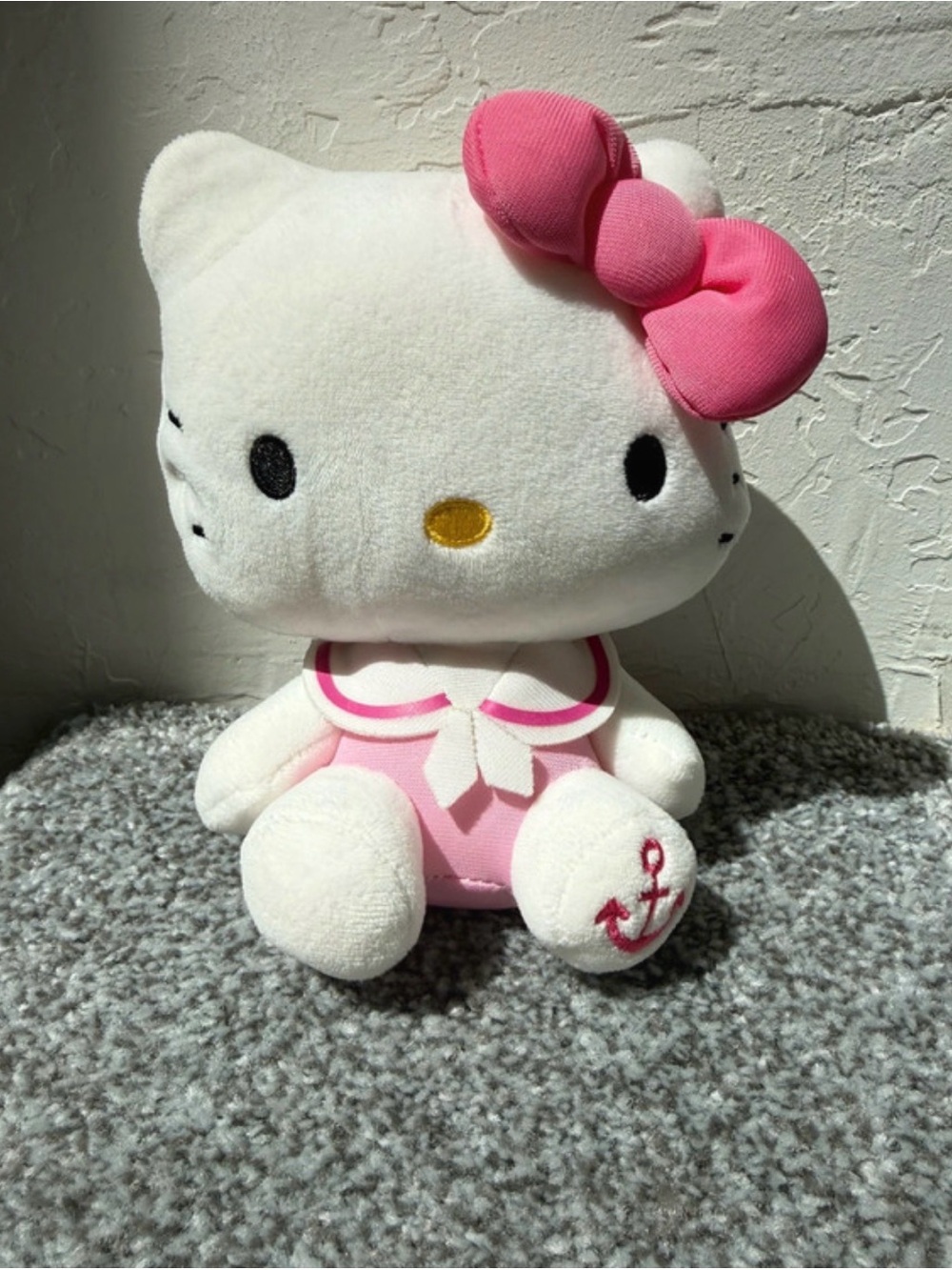 Hello Kitty White Plush with Pink Bow and Sailor Outfit